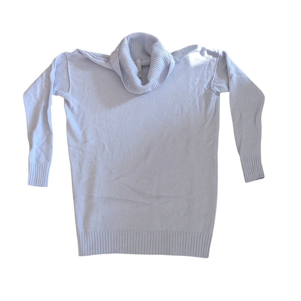 Athleta Sweater Womens S Ice Blue Wool Cashmere Cowl Neck Tunic Relaxed Knit